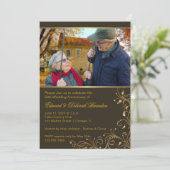 Goldene Blüte zum 50. Hochzeitstag Einladung (Stehend Vorderseite)