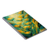 Goldene Blüten Abstracte Florale  Notizblock (Rechte Seite)