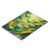 Goldene Blüten Abstracte Florale  Notizblock (Linke Seite)