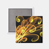 Goldene Blüten Abstrakte Kunst Magnet (Vorderseite/Rückseite)