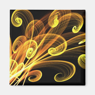 Goldene Blüten-abstrakte Kunst Magnet