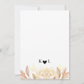 "Goldene Blüten der Liebe" Hochzeit Einladung (Rückseite)