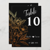 "Goldene Blüten der Liebe" | Hochzeitsfeier Tischn (Vorne/Hinten)