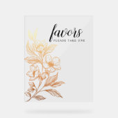 "Goldene Blüten der Liebe" | Hochzeitsgastgeschenk Acrylschild (Vorderseite)