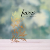 "Goldene Blüten der Liebe" | Hochzeitsgastgeschenk Acrylschild (Neutral)