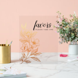 "Goldene Blüten der Liebe" | Hochzeitsgastgeschenk Acrylschild