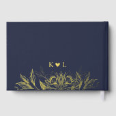 "Goldene Blüten der Liebe" | Romantische Hochzeit  Gästebuch (Rückseite)