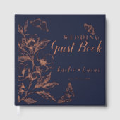 "Goldene Blüten der Liebe" | Romantische Hochzeit  Gästebuch (Vorderseite)