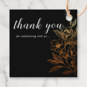 "Goldene Blüten der Liebe" | Schwarze Hochzeit Geschenkanhänger (Rückseite)