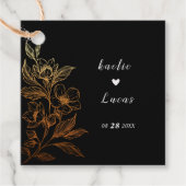 "Goldene Blüten der Liebe" | Schwarze Hochzeit Geschenkanhänger (Vorderseite)