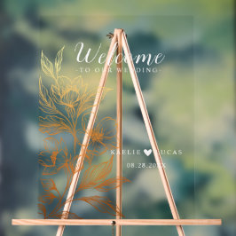 "Goldene Blüten der Liebe" | Schwarze Hochzeit Wil Acrylschild