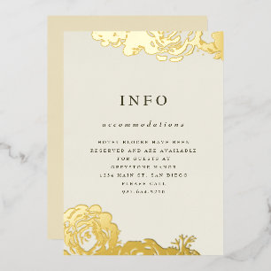 Goldene Blüten Einladung