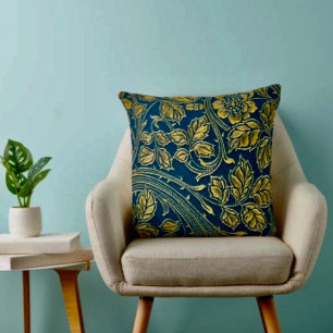 Goldene Blüten Eleganz Kissen