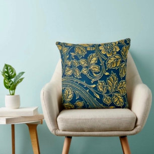 Goldene Blüten Eleganz Kissen