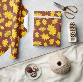Goldene Blüten fallen nahtlos Herbst Geburtstag Geschenkpapier