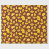 Goldene Blüten fallen nahtlos Herbst Geburtstag Geschenkpapier (Flach)