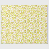 Goldene Blüten Geschenkpapier (Flach)