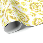 Goldene Blüten Geschenkpapier (Rolleneckpunkt)
