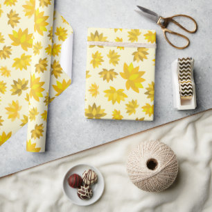 Goldene Blüten im Herbst glänzen Nahtloser Ernteda Geschenkpapier