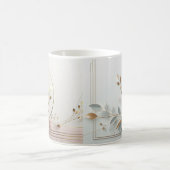 Goldene Blüten in Pastellrosa/ personalisierte Uma Kaffeetasse (Mittel)