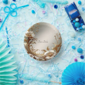 Goldene Blüten Pappteller (Party)