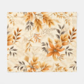 Goldene Blüten und Blätter Fleecedecke (Vorderseite (Horizontal))