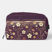 Goldene Blüten: zarte Blumensinfonie Waschbeutel (Rückseite)