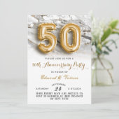 Goldene Blüteneinladung zum 50-jährigen Jubiläum Einladung (Stehend Vorderseite)