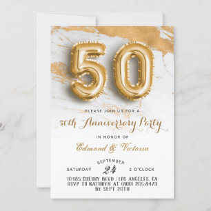 Goldene Blüteneinladung zum 50-jährigen Jubiläum Einladung