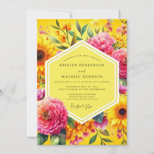 Goldene Blütenhochzeit Einladung (Vorderseite)