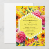 Goldene Blütenhochzeit Einladung (Vorne/Hinten)