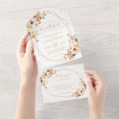 Goldene Blütenhochzeit im Herbst All In One Einladung (Abreißen)