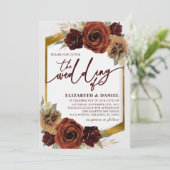 Goldene Blütenkrähe Einladung (Stehend Vorderseite)