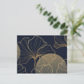 Goldene Blütenkunst Postkarte (Stehend Vorderseite)