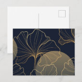 Goldene Blütenkunst Postkarte (Vorne/Hinten)