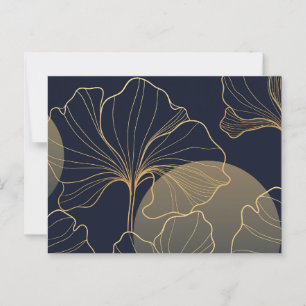 Goldene Blütenkunst Postkarte