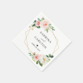 Goldene Blütenpink-Blütenhochzeit Serviette (Ecke)