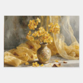 Goldene Blütenvase Geschenkpapier Set (Vorderseite 3)