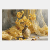 Goldene Blütenvase Geschenkpapier Set (Vorderseite 2)