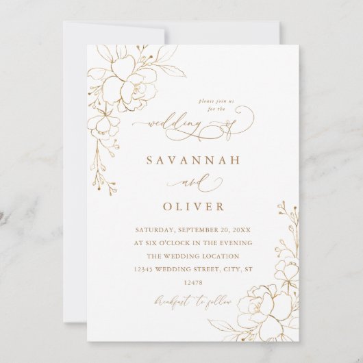 Goldene Blütenweiße und goldene Hochzeit - Frühstü (Vorderseite)