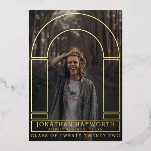 Goldene Bögen Abschluss Einladung (Vorderseite)