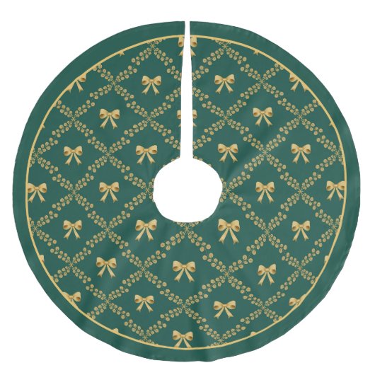 Goldene Bögen Dekorativer Tannenbaum-Unterleger Polyester Weihnachtsbaumdecke (Vorderseite)