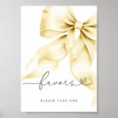 Goldene Bogen-Hochzeitsdusche-Geschenke-Tischschil Poster (Vorne)