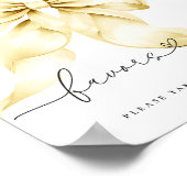 Goldene Bogen-Hochzeitsdusche-Geschenke-Tischschil Poster (Ecke)
