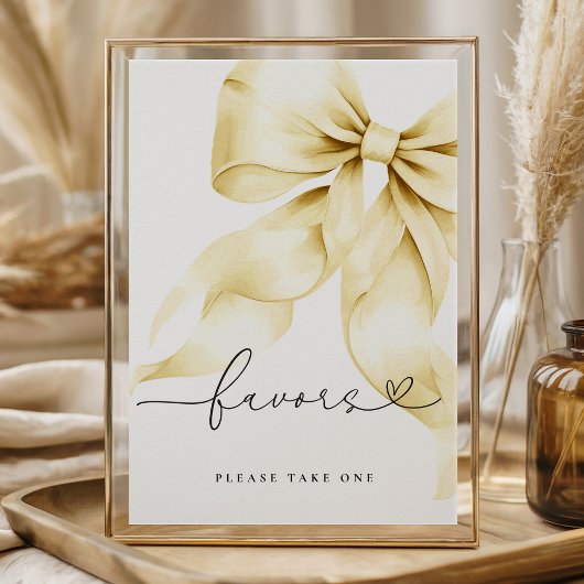 Goldene Bogen-Hochzeitsdusche-Geschenke-Tischschil Poster