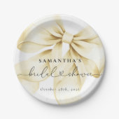 Goldene Bogen-Hochzeitsdusche Pappteller (Vorderseite)