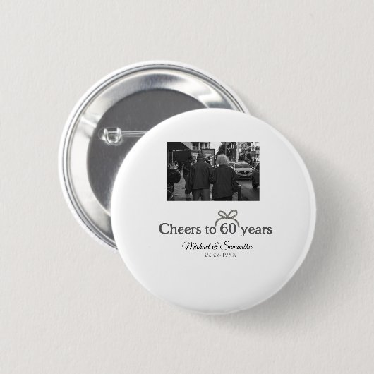 Goldene Bogen zum 60-jährigen Jubiläum Button (Vorne & Hinten)