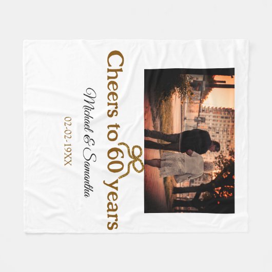 Goldene Bogen zum 60-jährigen Jubiläum Fleecedecke (Vorderseite (Horizontal))