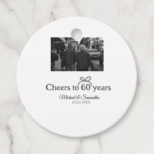 Goldene Bogen zum 60-jährigen Jubiläum Geschenkanhänger (Vorderseite)