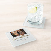 Goldene Bogen zum 60-jährigen Jubiläum Glasuntersetzer (Schrägansicht)